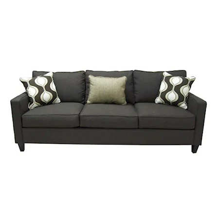 Contemporary-Style Stationary Sofa with Bold Accent Pillows